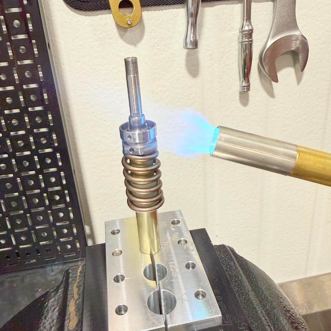 Heating the old TAP with a MAP gas torch